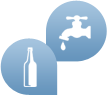 Icon mit Leitungswasser und Mineralwasser